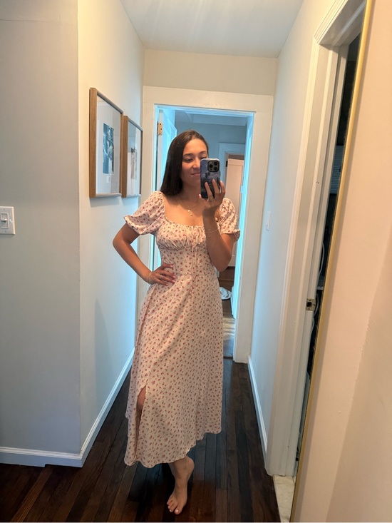 Altar'd State Dresses & Skirts - Altar'd State Pink Floral Puff Sleeve Maxi Dress